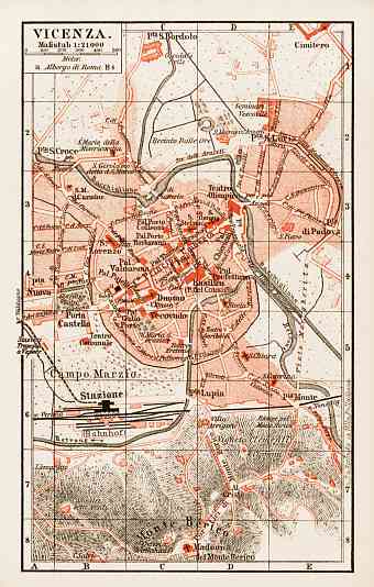 Vicenza city map, 1903