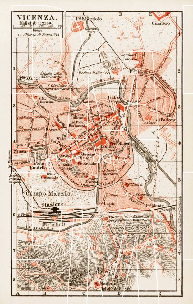 Old map of Vicenza in 1903. Buy vintage map replica poster print or ...