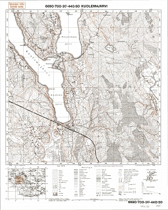 Pionerskoje. Kuolemajärvi. Topografikartta 402108. Topographic map from 1940