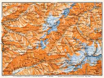 West Zillertal Alps (Zillertaler Alpen) map, 1906