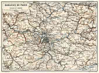 Paris region general map, 1913