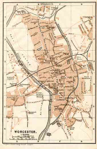 Worcester city map, 1906