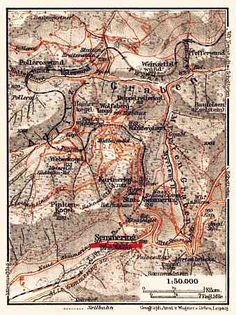 Semmering and environs map, 1911