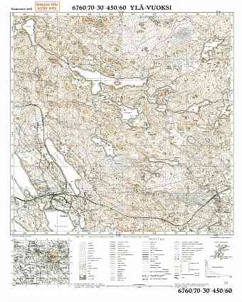 Kamennogorsk. Ylä-Vuoksi. Topografikartta 411112. Topographic map from 1944