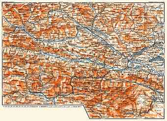 Kärntner (Carrinthian) Alps; Gailthal Alps from Lienz to Wörthersee map, 1911