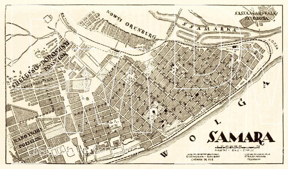 Old map of Samara in 1928. Buy vintage map replica poster print or ...