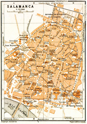 Salamanca city map, 1929