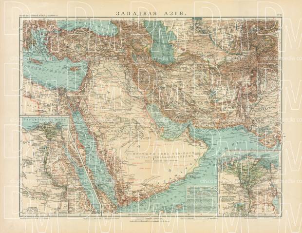 Old map of the Middle East in 1910. Buy vintage map replica poster ...