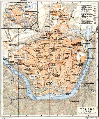 Toledo, city map. Environs of Toledo map, 1929