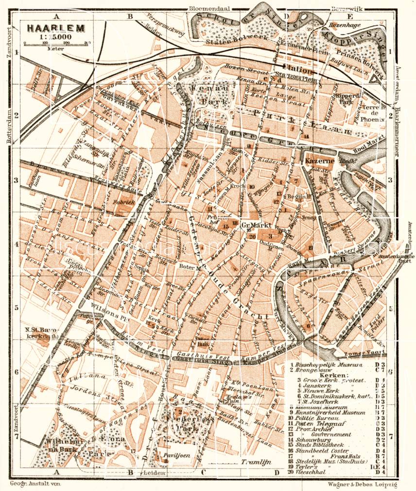 Old map of Haarlem in 1909. Buy vintage map replica poster print or ...