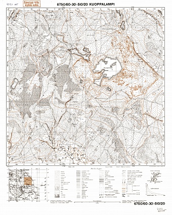 Vorobjovo Lake. Kuoppalampi. Topografikartta 413105. Topographic map from 1938