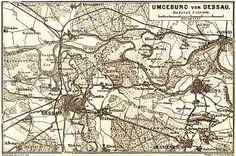 Dessau and environs map, 1887