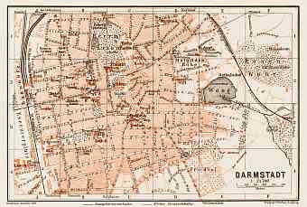 Darmstadt city map, 1909