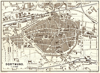 Dortmund city map, 1887