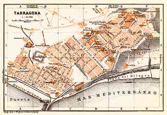 Tarragona city map, 1913