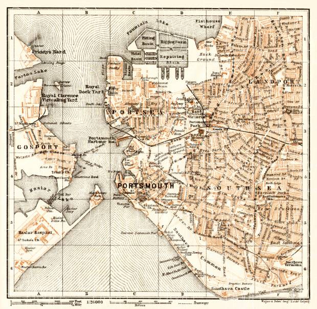 Old Map Of Portsmouth In 1906 Buy Vintage Map Replica Poster Print Or   5696466cfb85cab380a348bc55124b5f 