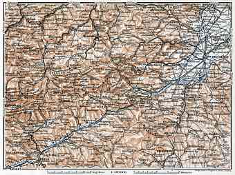 Schneeberg, Semmering and Mürztal region map, 1910