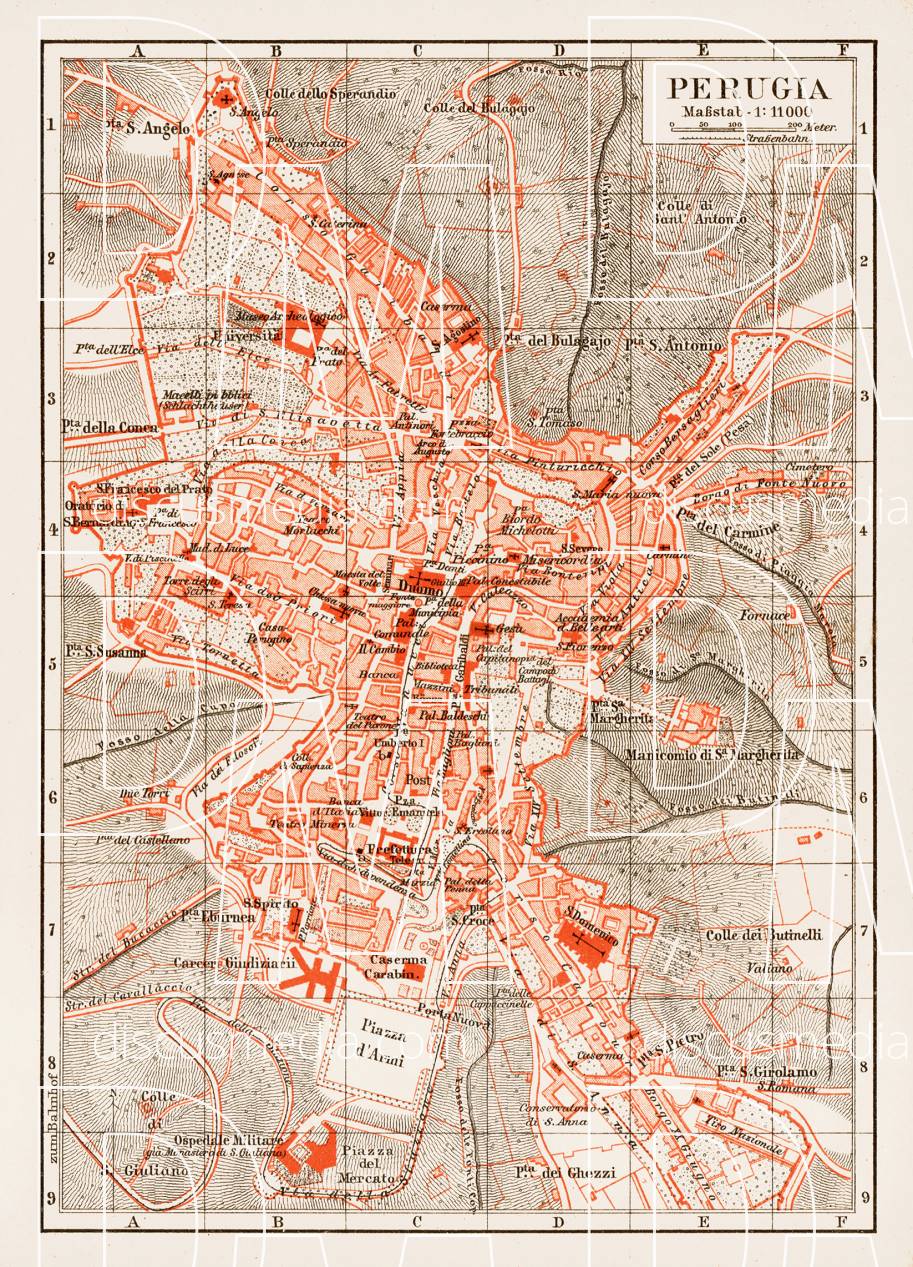 Old Map Of Perugia In 1903 Buy Vintage Map Replica Poster Print Or   59a424f2be9808abb796c4ea97c74ede 