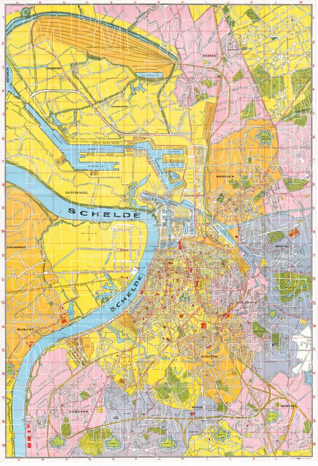 Old map of Antwerp (Antwerpen, Anvers) in 1932. Buy vintage map replica ...