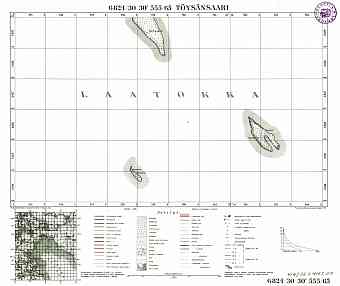 Rantasaari, Tejsjansaari Islands. Rantasaari, Töysänsaari. Topografikartta 414306, 414309. Topographic map from 1930