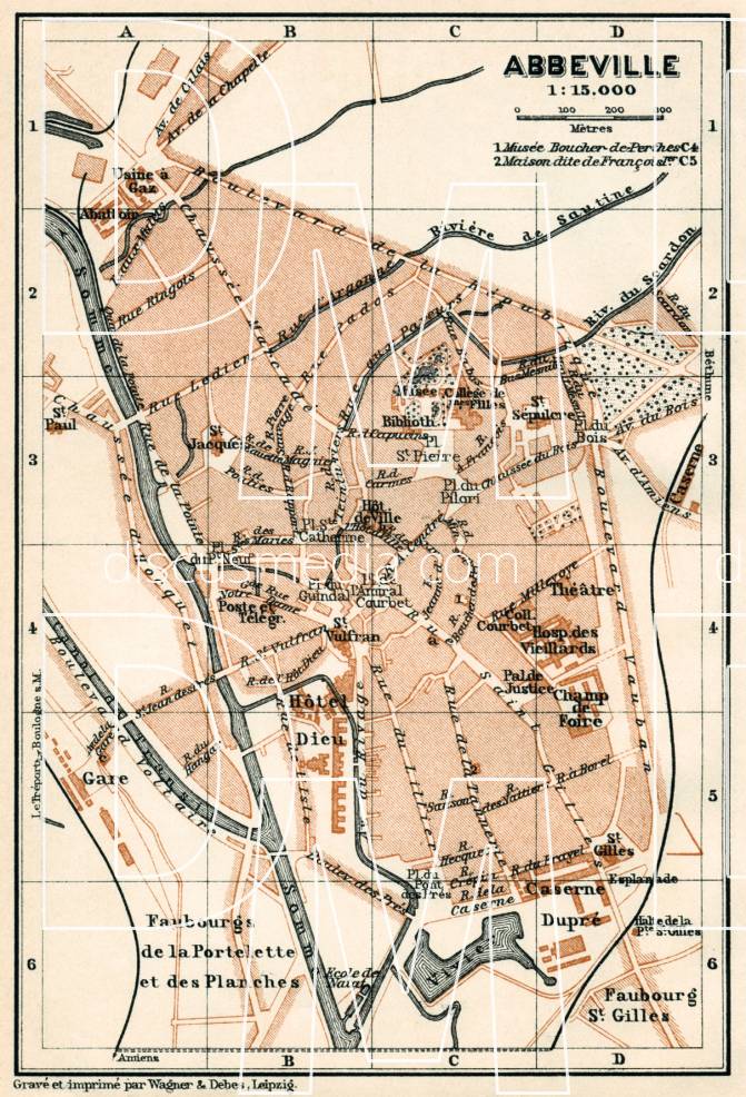 Old map of Abbeville in 1913. Buy vintage map replica poster print or ...