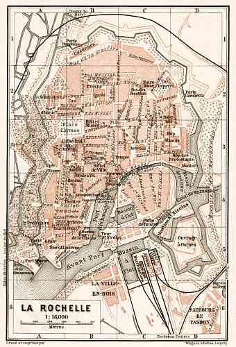 La Rochelle city map, 1902