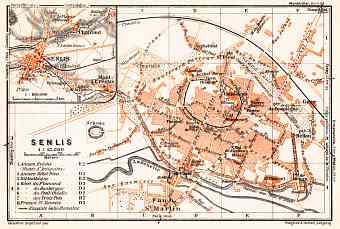 Senlis (Oise) city map, 1931