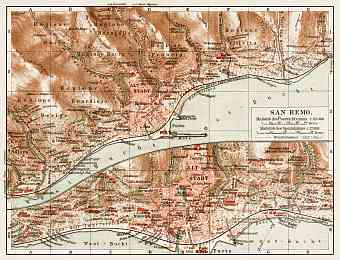 Sanremo city map, 1913