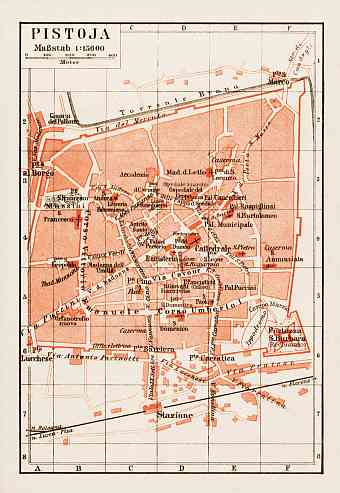 Pistoia (Pistoja) town plan, 1903