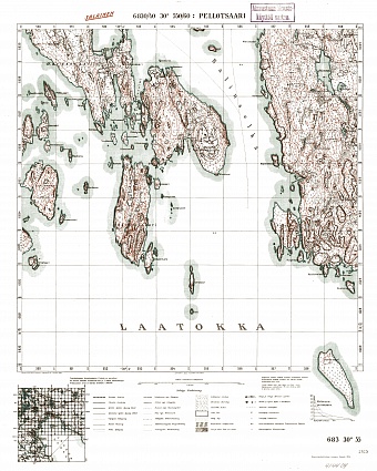 Pellotsari Island. Pellotsalo. Topografikartta 414404. Topographic map from 1927