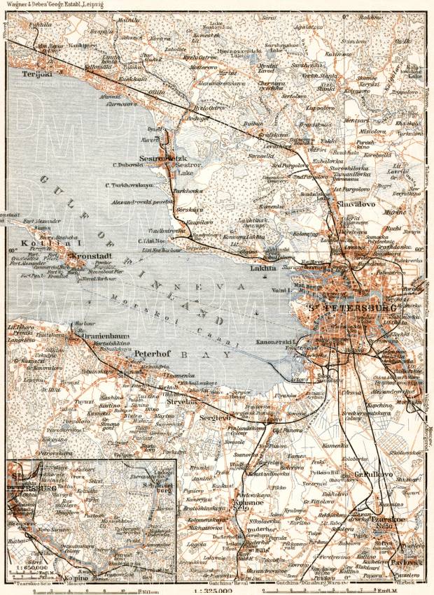 Карта спб 1914 года