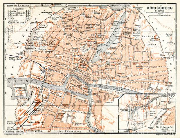 Old map of Königsberg in Preußen in 1906. Buy vintage map replica ...