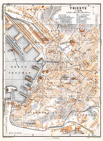 Triest (Trieste) city map, 1929