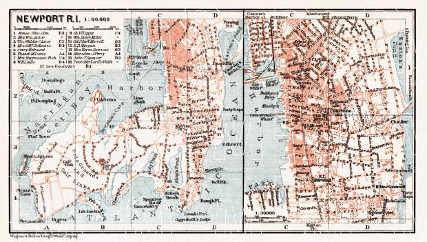 Old Map Of Newport And Vicinity In 1909 Buy Vintage Map Replica Poster