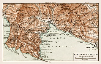 Map of the environs of Rapallo, 1913