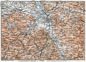 Salzburg nearer environs map, 1910