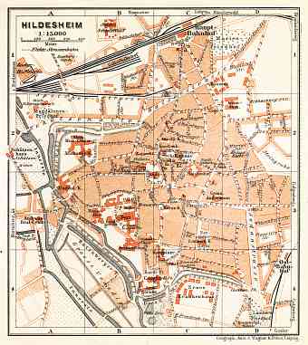 Hildesheim city map, 1906