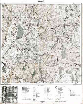 Kitelja. Kitilä. Topografikartta 414411. Topographic map from 1933