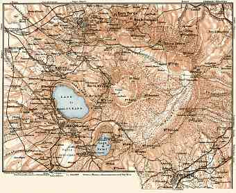 The Alban Hills (Albano Mountains, Colli Albani) map, 1909