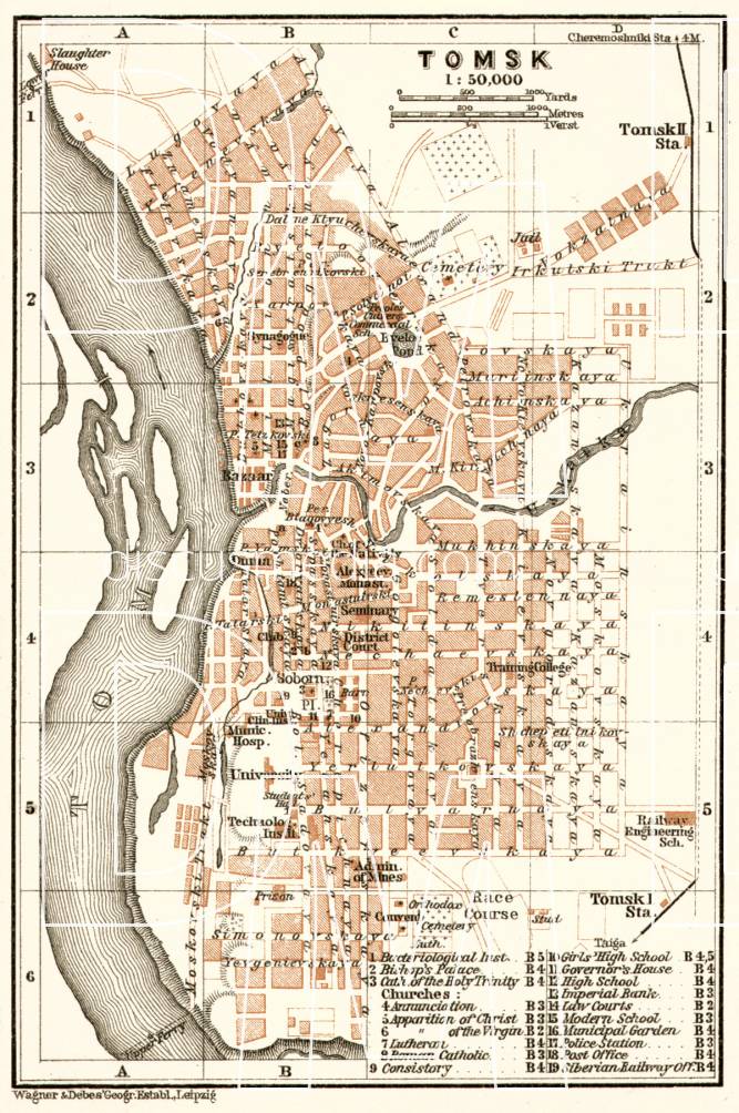 Old map of Tomsk in 1914. Buy vintage map replica poster print or ...