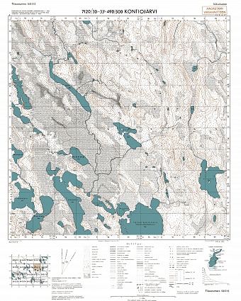 Medvežje Lake. Kontiojärvi. Topografikartta 541312. Topographic map from 1944