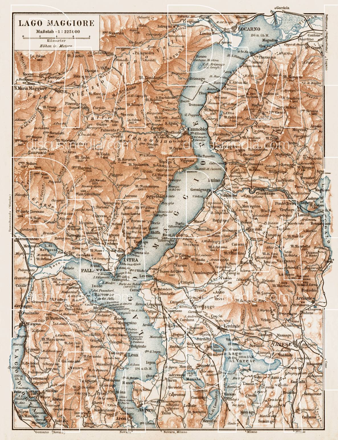 Carta Geografica Lago Maggiore