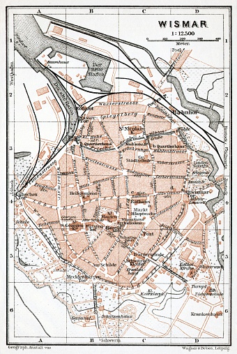 Wismar city map, 1911