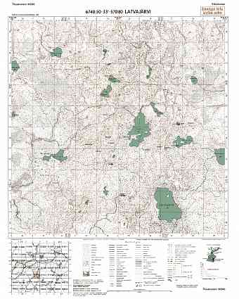 Ladvozero Village Site. Latvajärvi. Topografikartta 513310. Topographic map from 1942