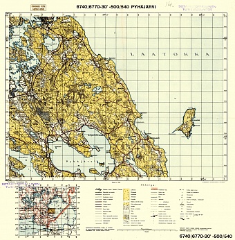 Plodovoje. Pyhäjärvi. Topografikartta 4131. Topographic map from 1939