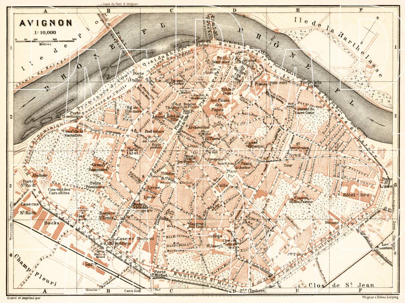 Old Map Of Avignon In 1902 Buy Vintage Map Replica Poster Print Or   7e09fcae7451440cd8c2bbf37136a551 