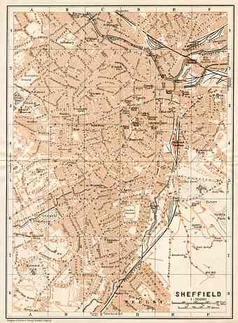 Sheffield city map, 1906