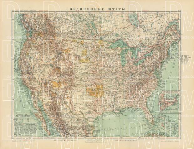 Old map of the United States of America in 1910. Buy vintage map ...