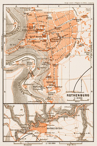 Rothenburg city map, 1909