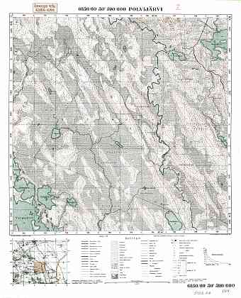 Polvijarvi Lake. Polvijärvi. Topografikartta 512206. Topographic map from 1938